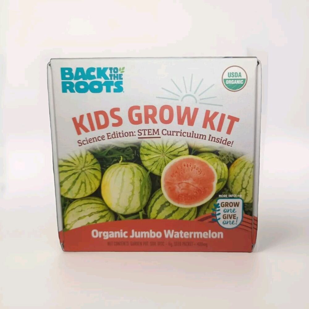 Back to the Roots Kids Grow Kit Organic Jumbo Watermelon New In Box Sealed STEM